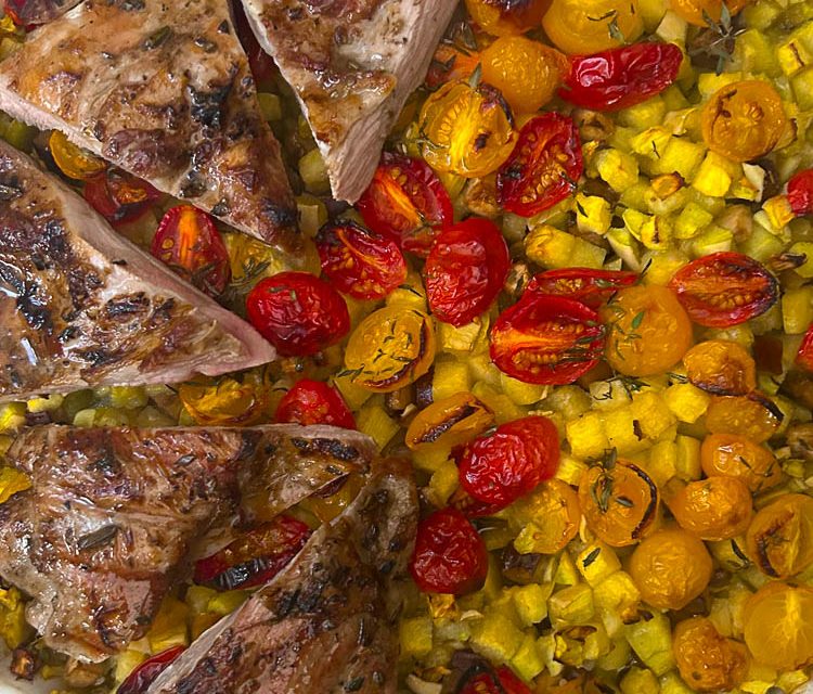 Epigramme d'agneau grillé et ses légumes
